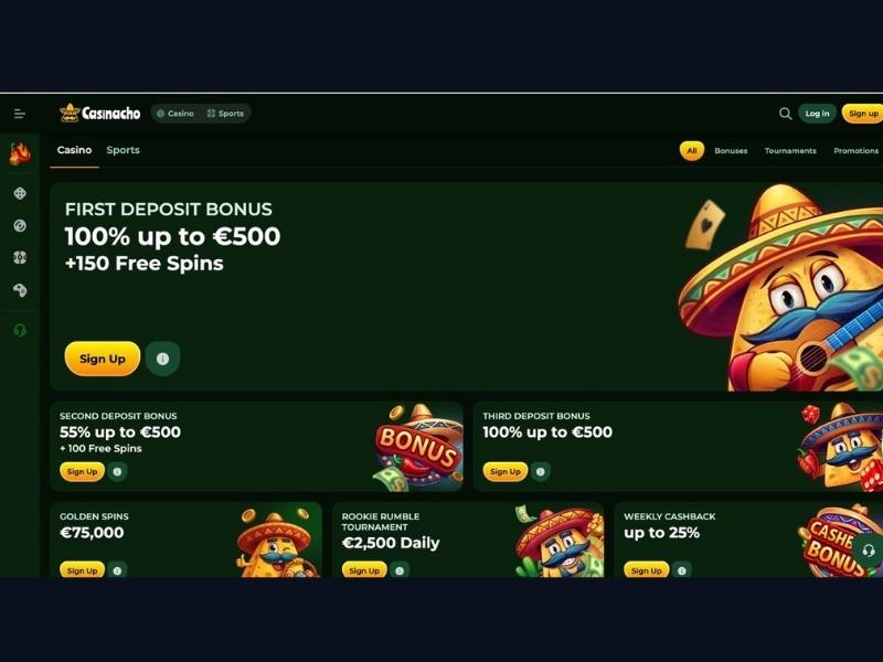 Registrazione e navigazione nel catalogo su Casinacho Casino Nacho Casino per l'Italia